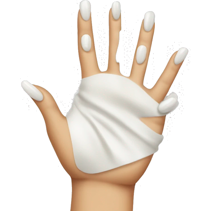 Hand with white nails emoji
