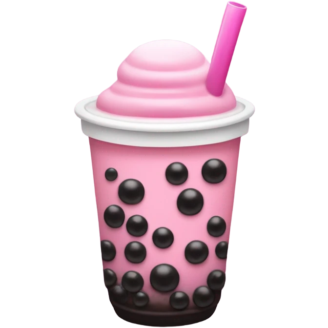 Pink boba emoji