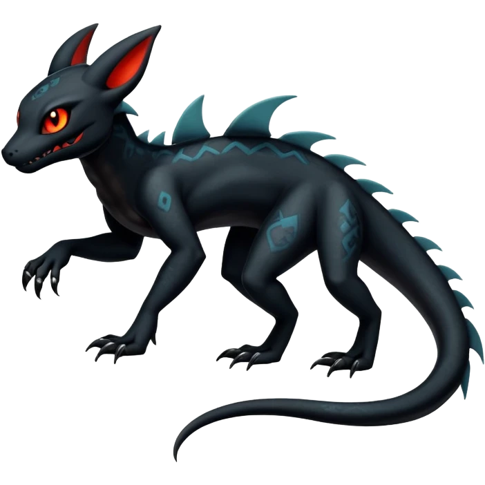 Dark Edgy Salandit-Umbreon-Fakémon-hybrid-creature (full body)  emoji