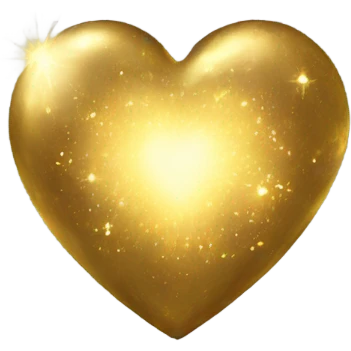 Gold cosmic heart emoji