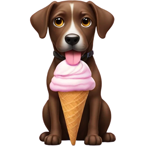 Dog with ice cream emoji
