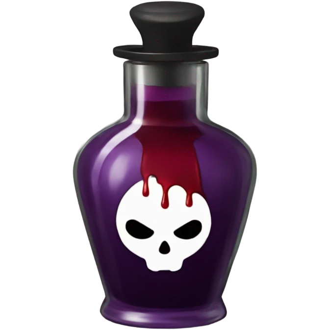 a stylish potion bottle with blood and a gothic lid, perfect for a vampire girl theme." emoji