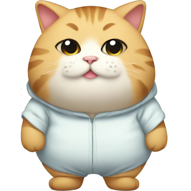 chubby cat with onesie emoji