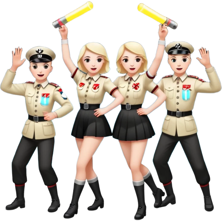 Nazis dancing with glow sticks emoji