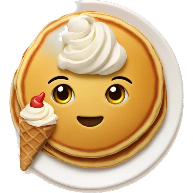 Pancake with ice cream emoji