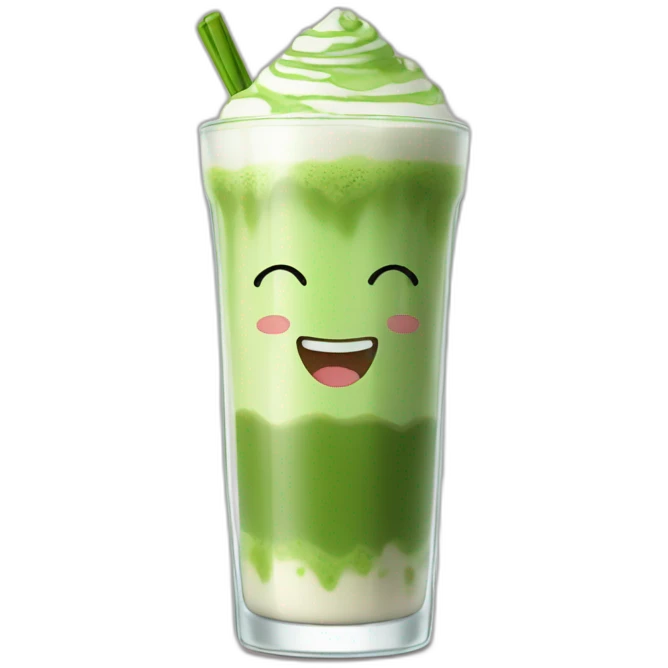 Matcha latte in a glass emoji
