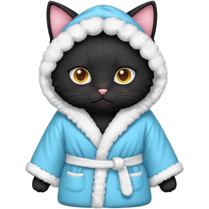 black ,cat with bathrope emoji