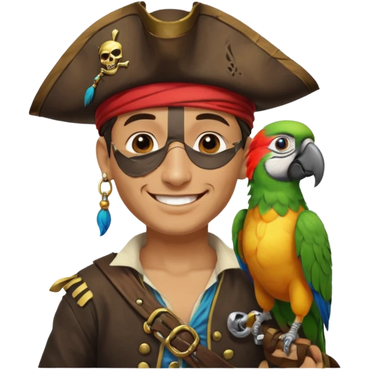 pirate and parrot emoji