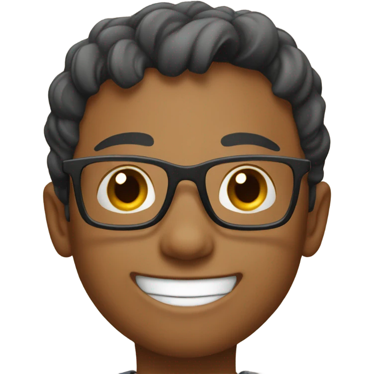 smiling boy with glasses indoors emoji