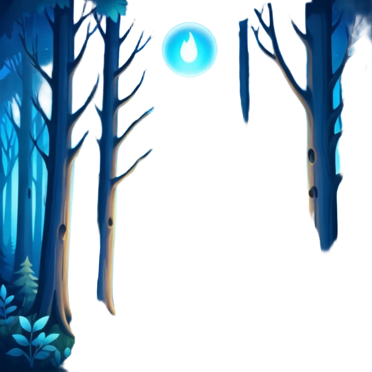 blue light flickering in the forest emoji