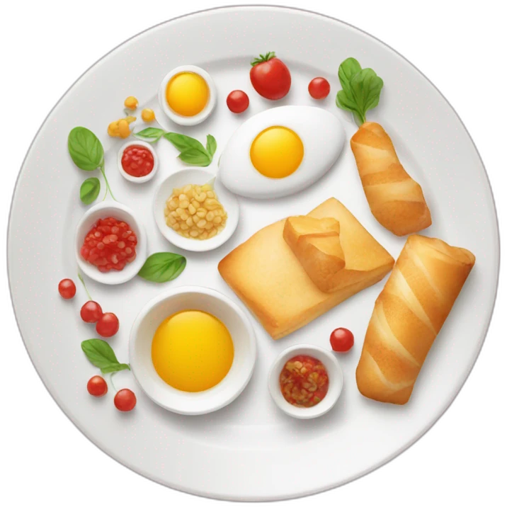 gourmet plate with big border and little food emoji
