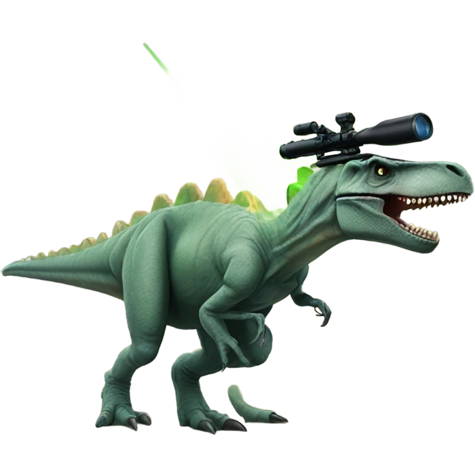 Dinosaur with two laser snipers emoji