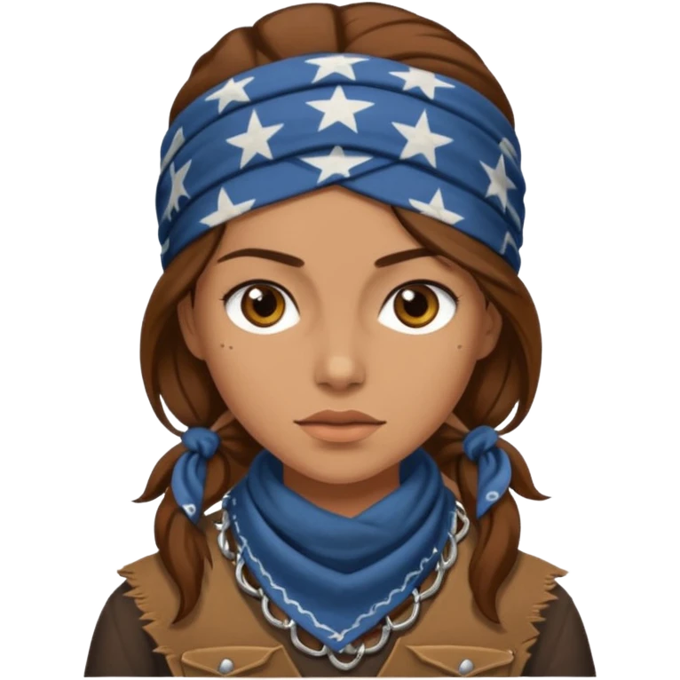 Western female Outlaw with brown hair emoji
