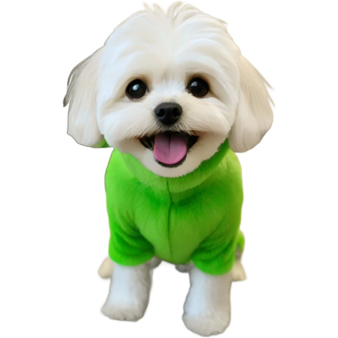 Maltipoo dressed as grinch  emoji