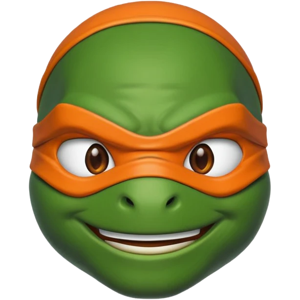 Michelangelo from Teenage Mutant Ninja Turtles, emoji style, head only, cute minimalistic style emoji