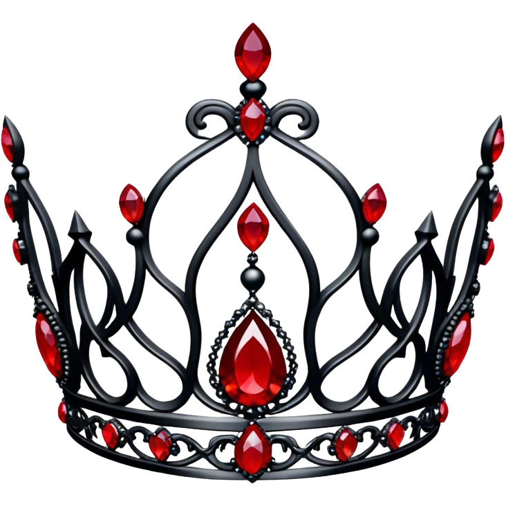 Black gothic Tiara with only red gemstones  emoji