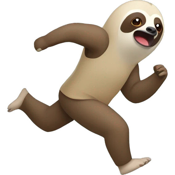 a sloth out of breath while running  emoji