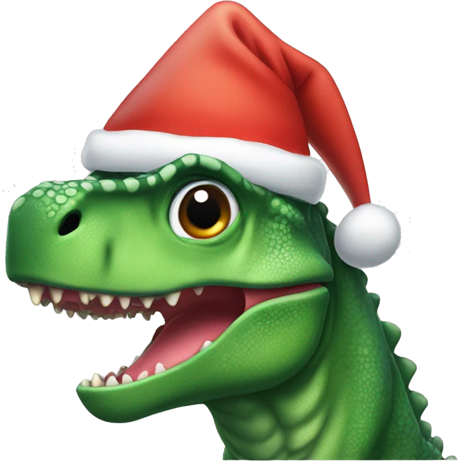 Dino mit Weihnachtsmütze  emoji