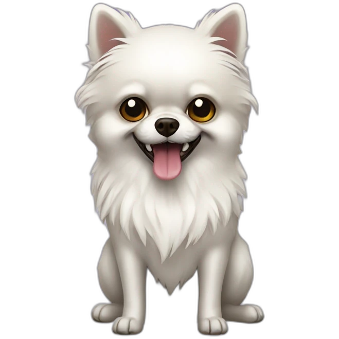 white-pomeranian zombie custom emoji