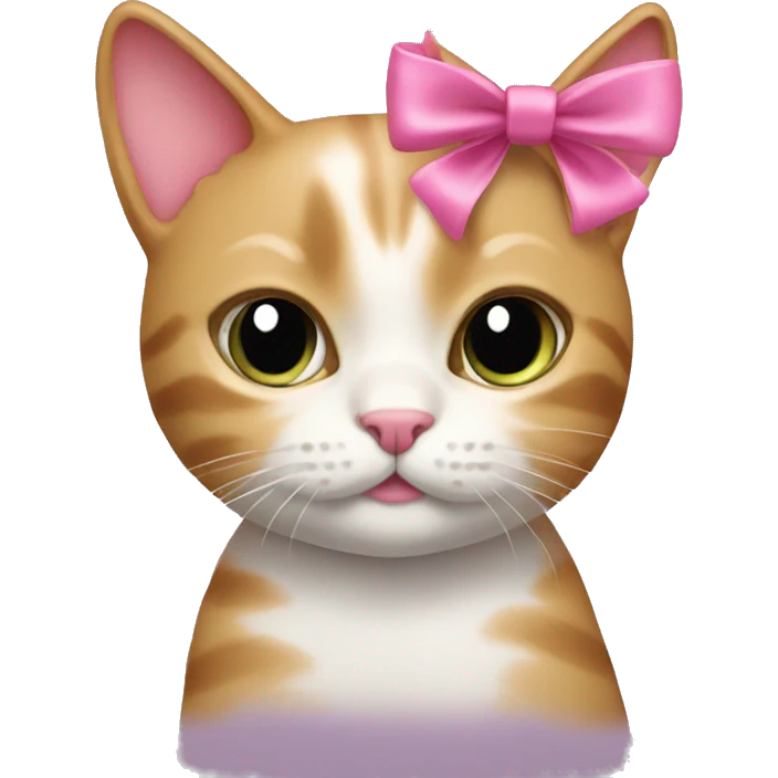 Cat with a pink bow emoji
