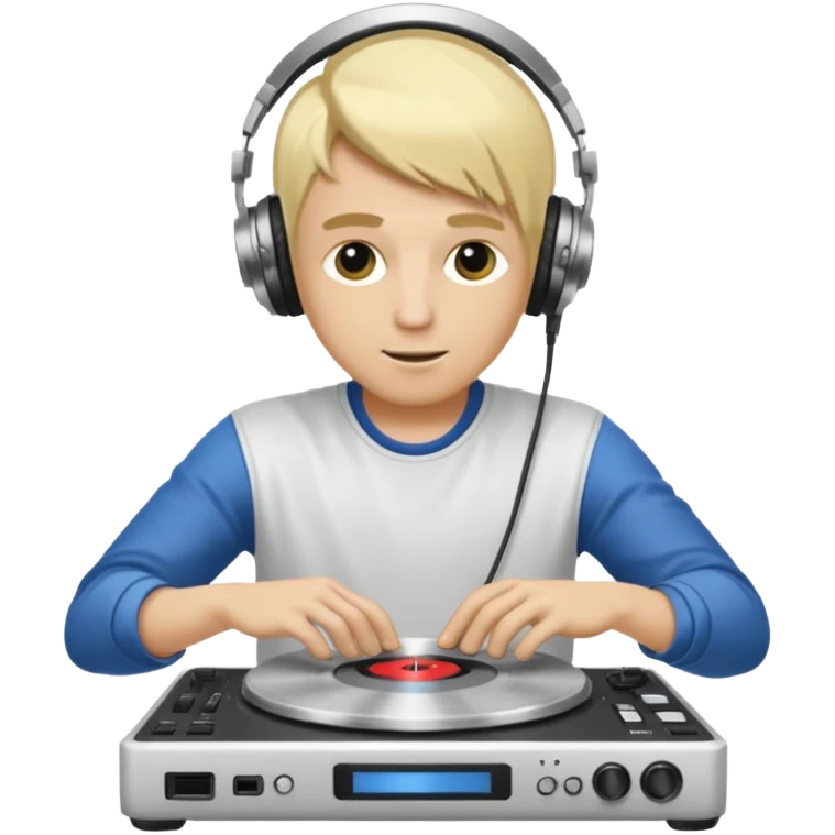 White dj blonde hair scratching the disk emoji
