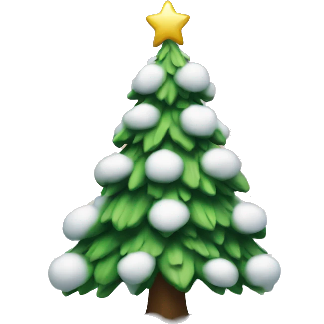 christmas tree with snow emoji