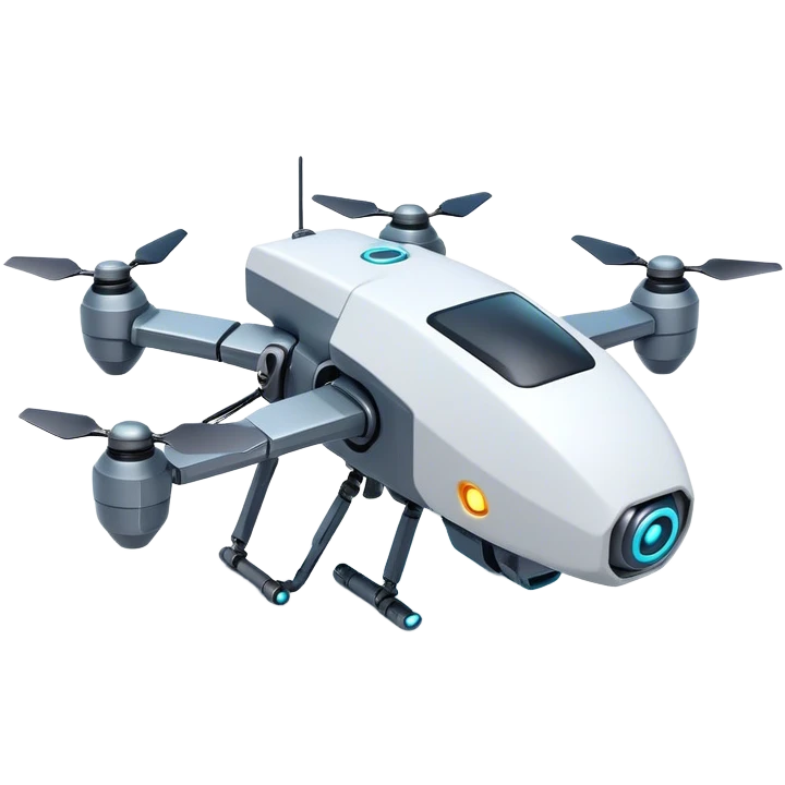 Clash of Clans aesthetic: Cinematic Playful 3D Isometric Robot Drone Emoji, rendered in a 3D vector-style similar to standard emojis with minimal shading and bold, simplified shapes. A compact, distinct form with signature details, softly glowing with a futuristic sci-fi warfare charm. Simplified yet unmistakably iconic, highly detailed and consistent, glowing with a soft radiance and high shine. Stylized with a touch of high-tech brilliance and a soft glowing outline, capturing the essence of a beloved gaming relic with a friendly, playful manner! emoji