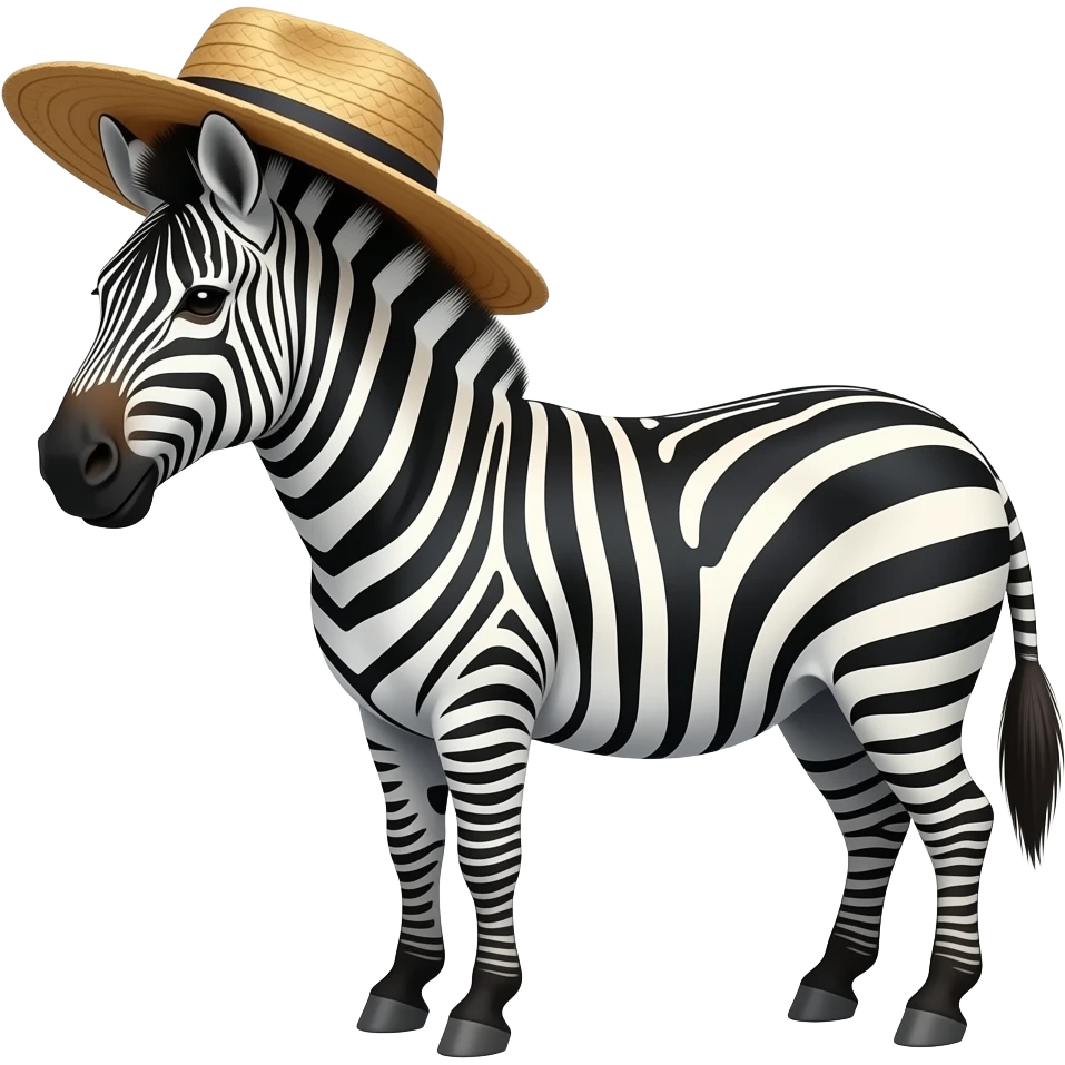 zebra with a hat emoji
