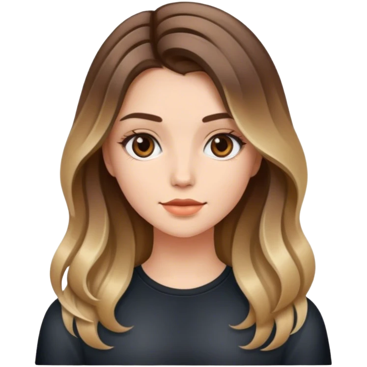 girl with baleyage hair emoji