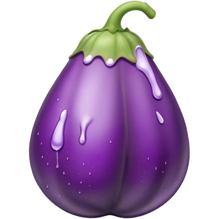 Eggplant dripping white liquid emoji