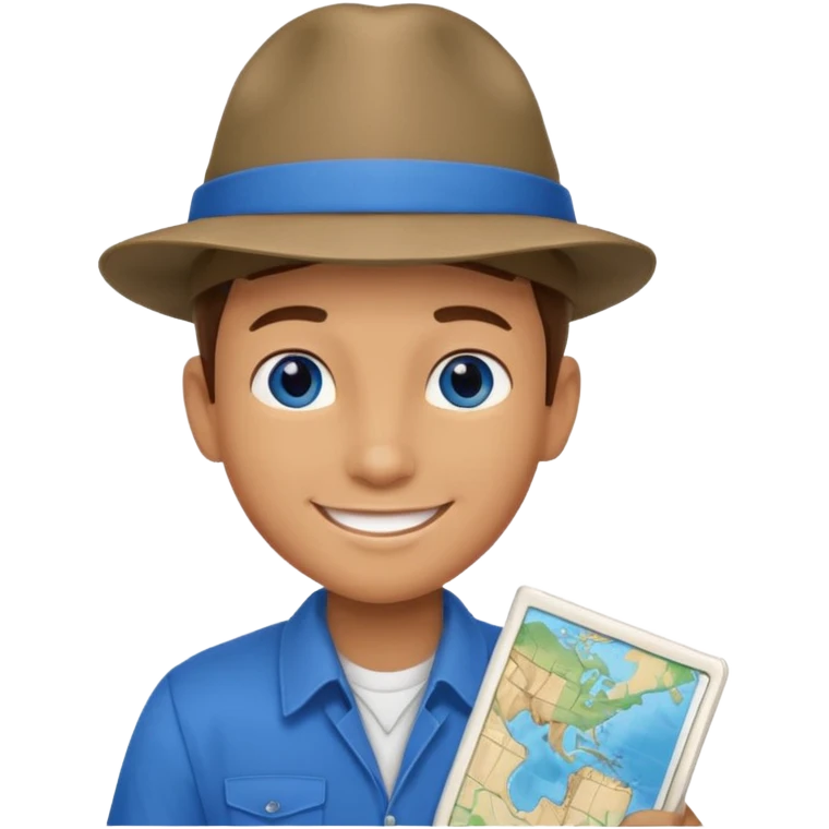 boy tour guide in USA,  emoji