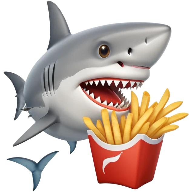 Shark with French fries emoji