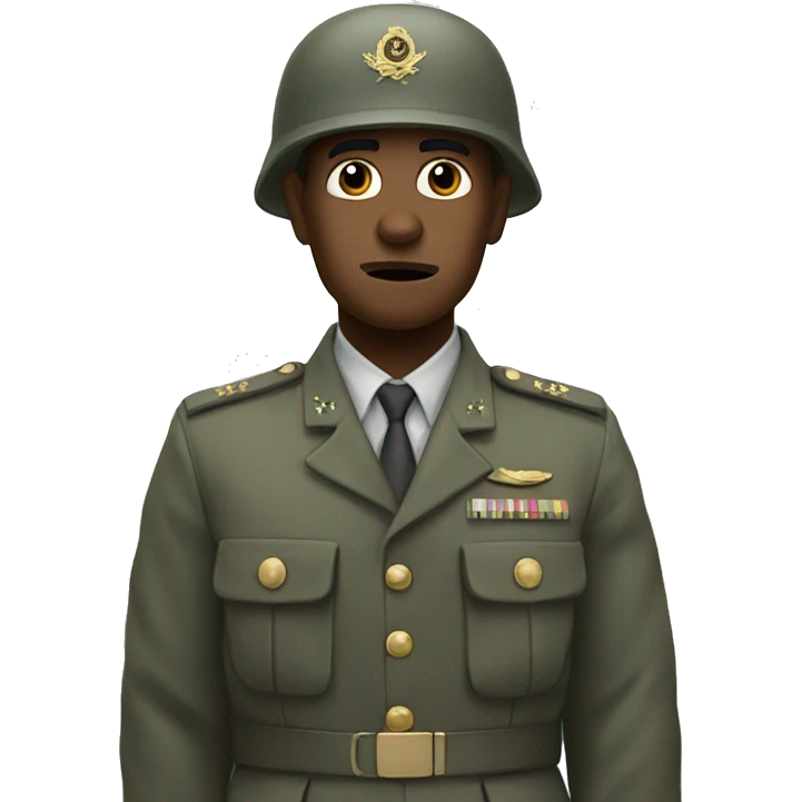 soldiers in uniform under clouds scared  emoji