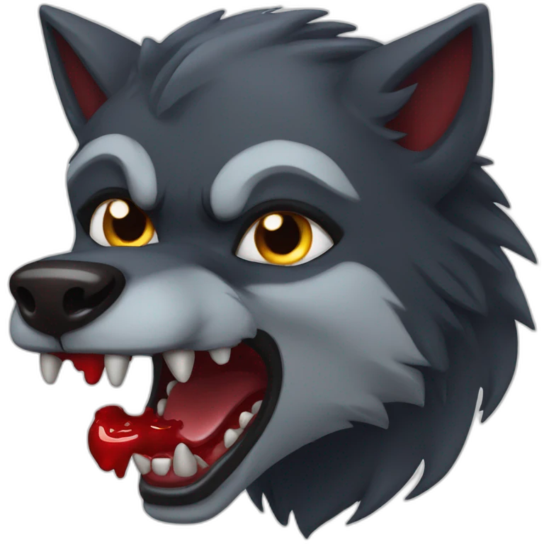 werewolf with blood in his mouth emoji