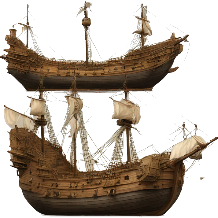 photorealistic XVII century ship emoji