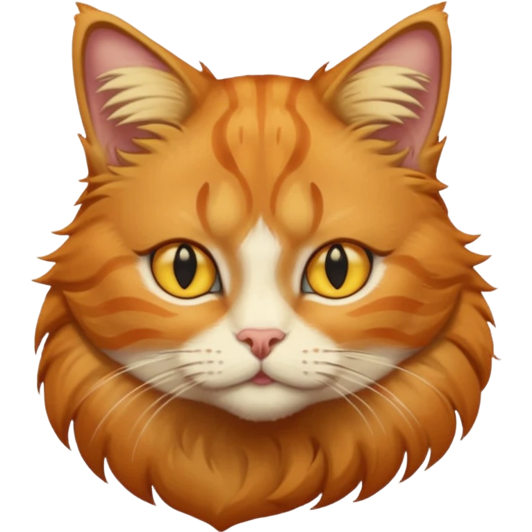 orange tabby cat with yellow eyes m on forehead emoji