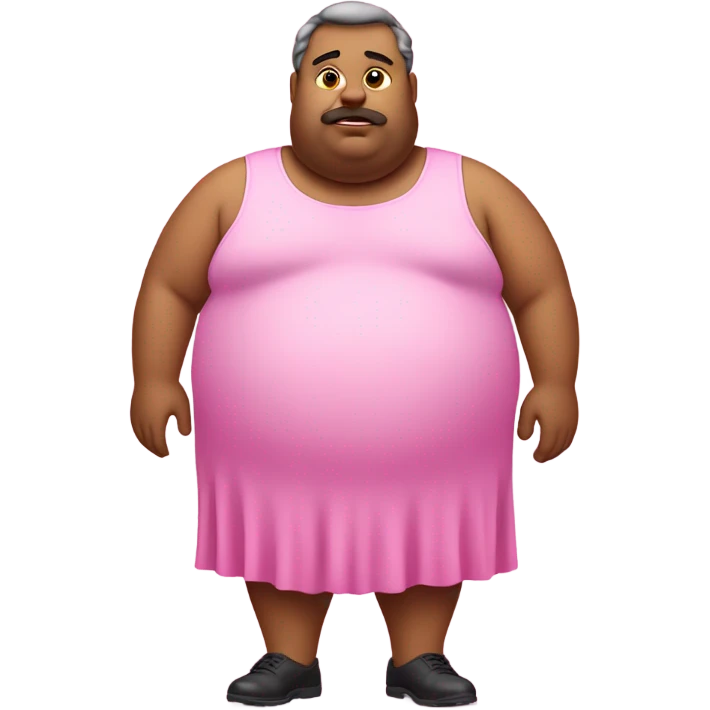 very obese man in a pink dress emoji