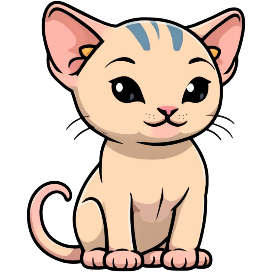 hairless sphynx cat full body pose emoji