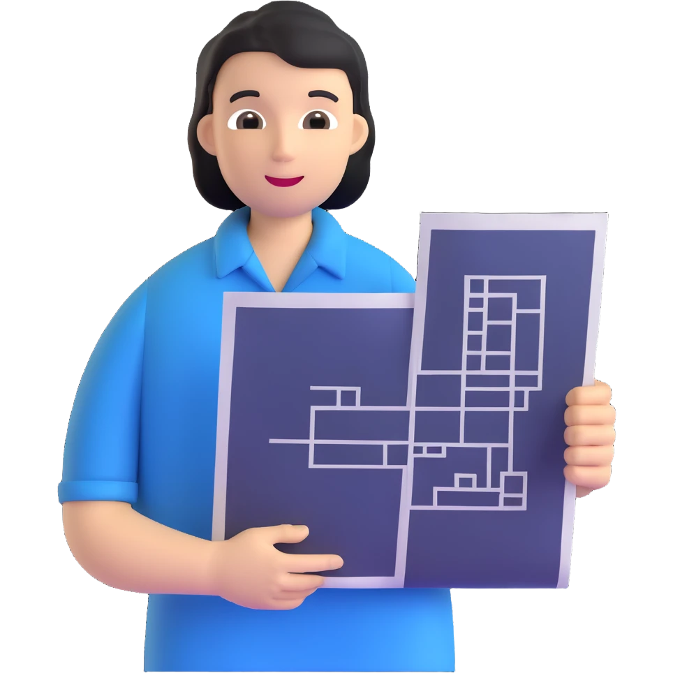 person holding a blueprint emoji