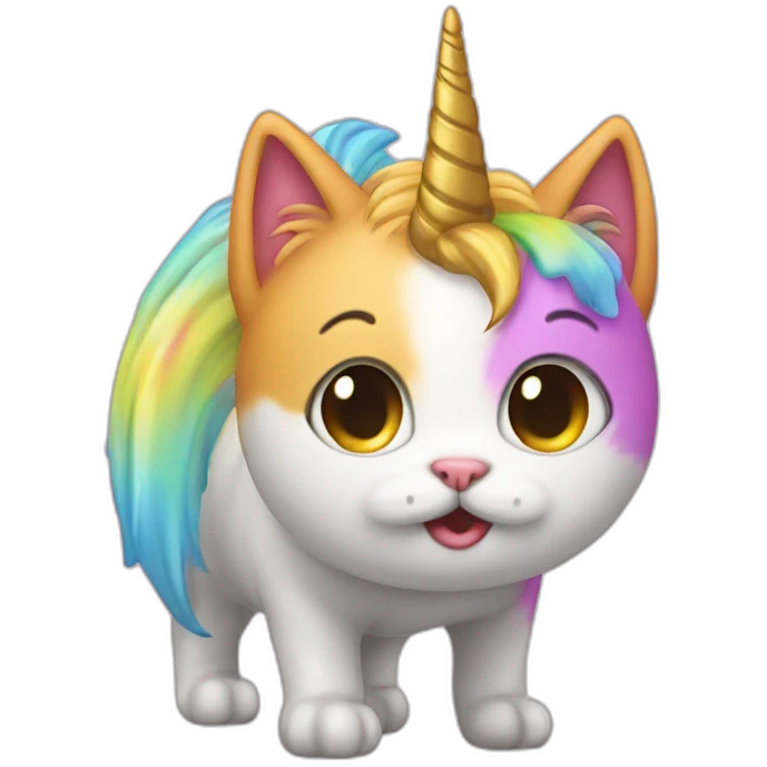 Cat peeing unicorn emoji