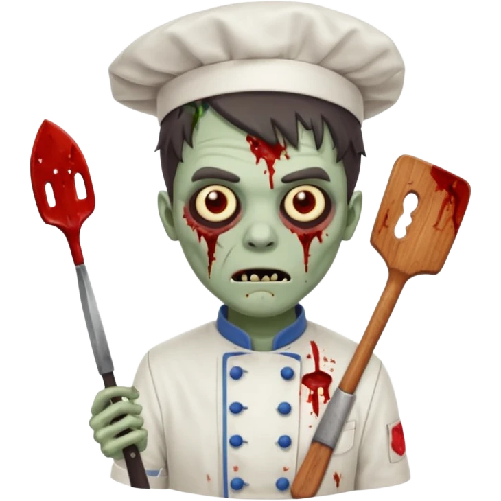 black zombi man chef emoji