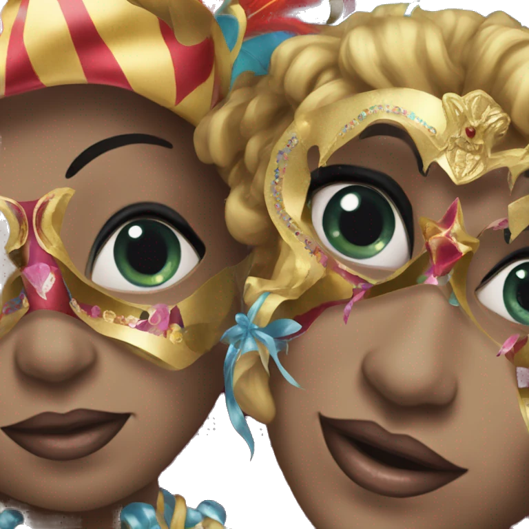 3 women with carnival mask  emoji
