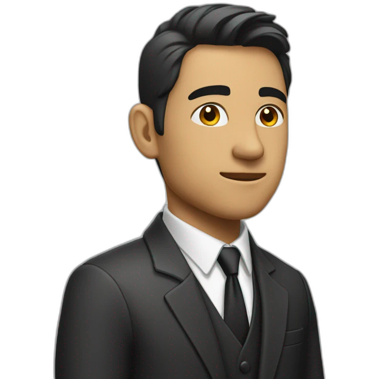 man in suit looking to the left (side view) emoji