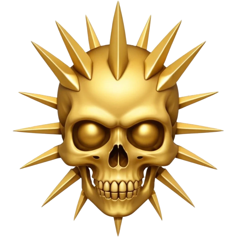 gold skull with spikes in circle arround emoji