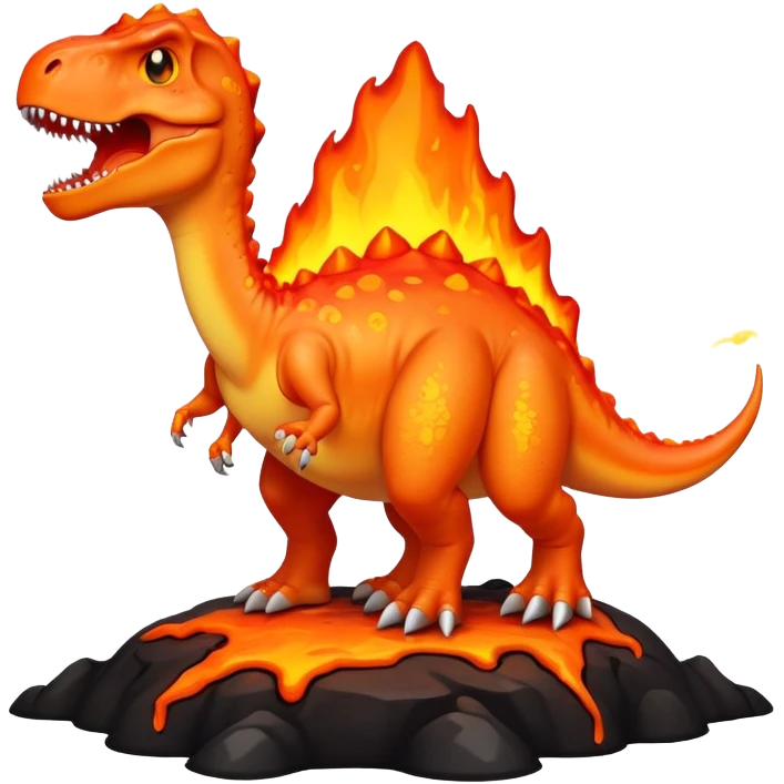 Dinosaur fell in lava emoji