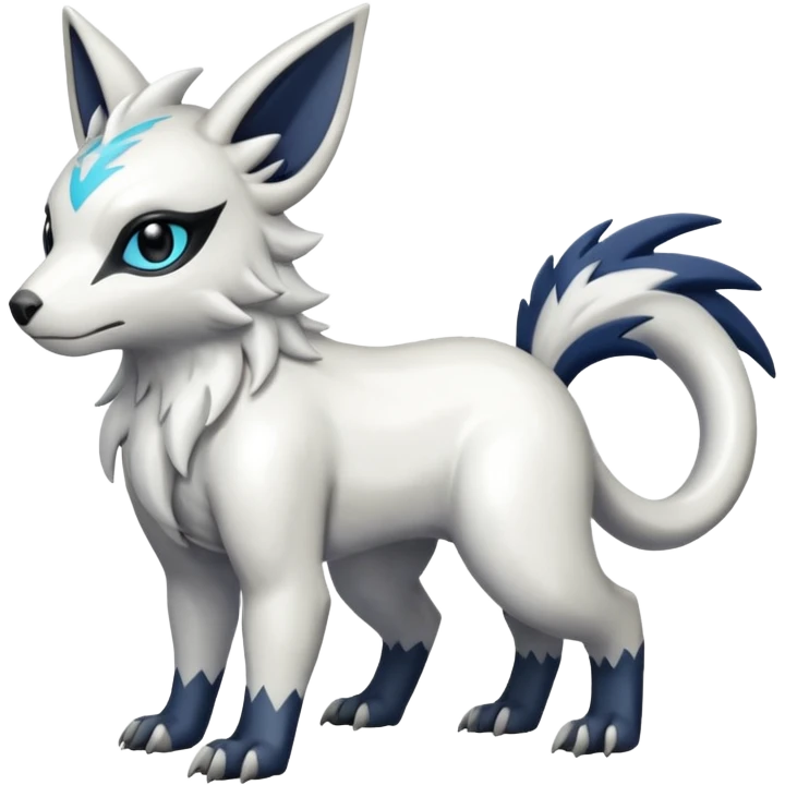 Shiny White with black markings Linoone-Absol-Trico-Hybrid (Full body) emoji