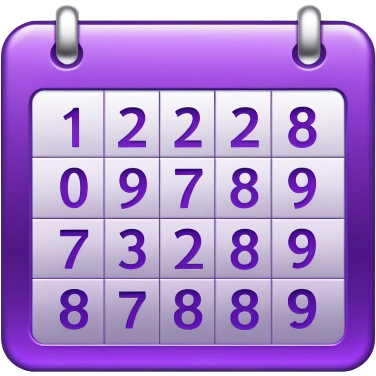 glitter purple and cian calendar emoji