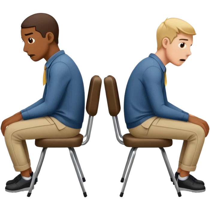 tied to chairs back-to-back, kidnapped emoji