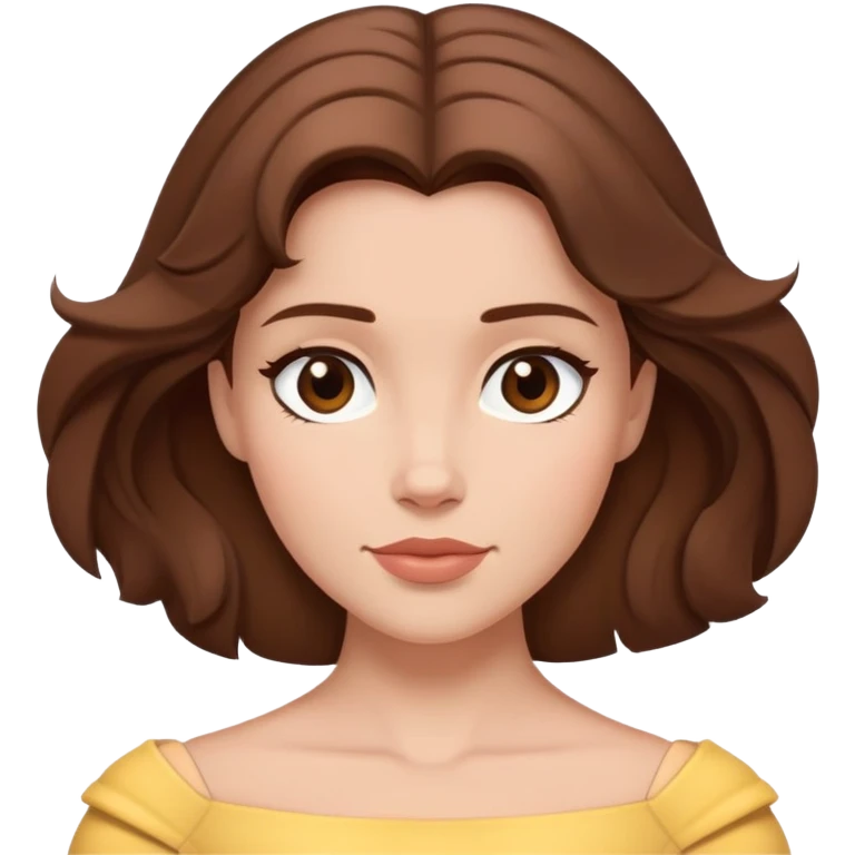 extremely simple belle headshot, shoulders and above only, minimal brown hair, very few details emoji