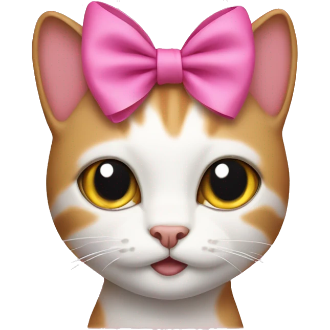 cat with pink bow on head emoji